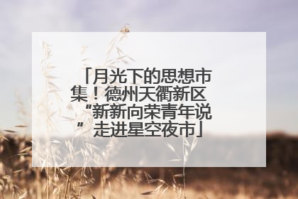 月光下的思想市集！德州天衢新区“新新向荣青年说”走进星空夜市