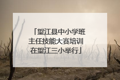 望江县中小学班主任技能大赛培训在望江三小举行