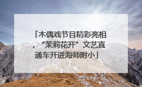 木偶戏节目精彩亮相，“茉莉花开”文艺直通车开进海师附小