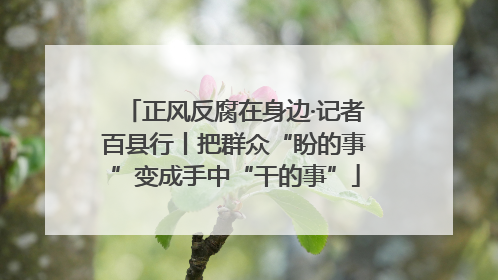 正风反腐在身边·记者百县行丨把群众“盼的事”变成手中“干的事”