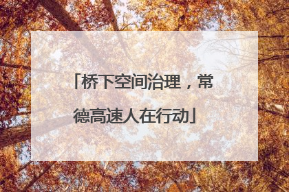 桥下空间治理，常德高速人在行动