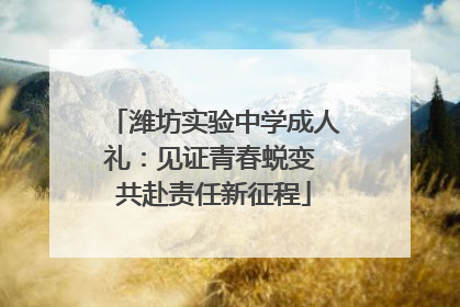 潍坊实验中学成人礼：见证青春蜕变 共赴责任新征程