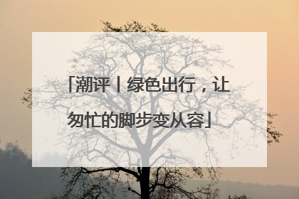 潮评丨绿色出行，让匆忙的脚步变从容
