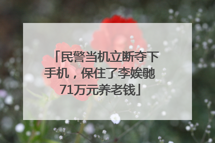 民警当机立断夺下手机，保住了李娭毑71万元养老钱