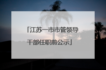 江苏一市市管领导干部任职前公示