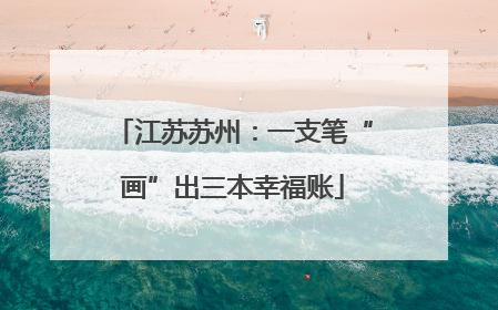 江苏苏州：一支笔“画”出三本幸福账