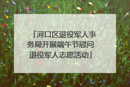 河口区退役军人事务局开展端午节慰问退役军人志愿活动