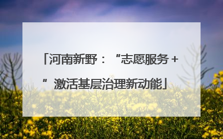 河南新野：“志愿服务＋”激活基层治理新动能