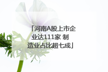 河南A股上市企业达111家 制造业占比超七成