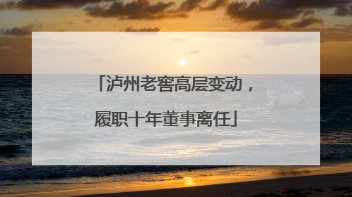泸州老窖高层变动，履职十年董事离任
