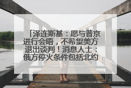 泽连斯基：愿与普京进行会晤，不希望美方退出谈判！消息人士：俄方停火条件包括北约“书面”保证不东扩