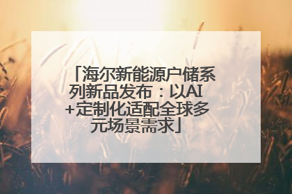 海尔新能源户储系列新品发布：以AI+定制化适配全球多元场景需求