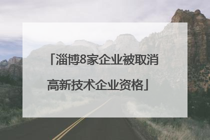 淄博8家企业被取消高新技术企业资格