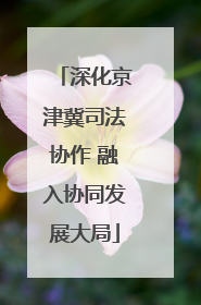 深化京津冀司法协作 融入协同发展大局