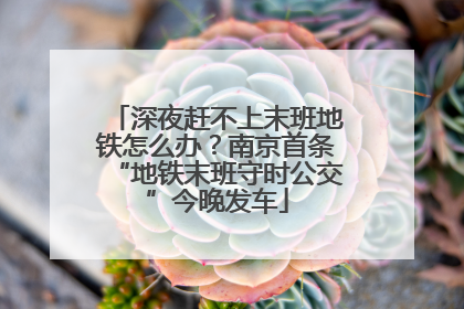 深夜赶不上末班地铁怎么办？南京首条“地铁末班守时公交”今晚发车