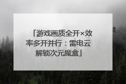 游戏画质全开×效率多开并行：雷电云解锁次元魔盒