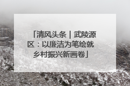 清风头条｜武陵源区：以廉洁为笔绘就乡村振兴新画卷