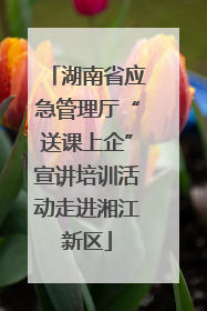 湖南省应急管理厅“送课上企”宣讲培训活动走进湘江新区