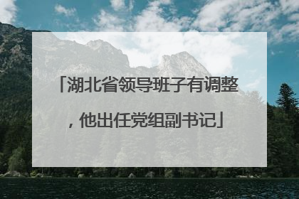 湖北省领导班子有调整，他出任党组副书记