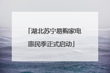 湖北苏宁易购家电惠民季正式启动
