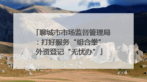 聊城市市场监督管理局：打好服务“组合拳” 外资登记“无忧办”