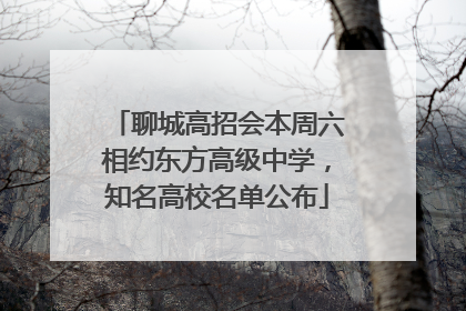 聊城高招会本周六相约东方高级中学，知名高校名单公布