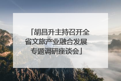 胡昌升主持召开全省文旅产业融合发展专题调研座谈会