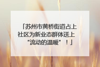 苏州市黄桥街道占上社区为新业态群体送上“流动的温暖”！