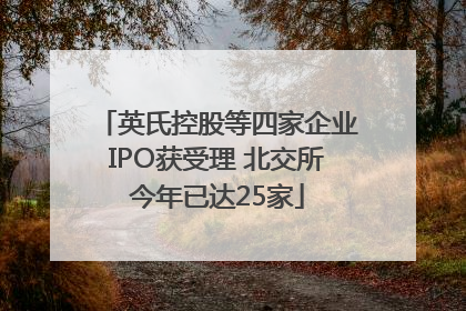 英氏控股等四家企业IPO获受理 北交所今年已达25家
