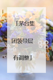 茅台集团领导层有调整