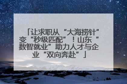 让求职从“大海捞针”变“秒级匹配”！山东“数智就业”助力人才与企业“双向奔赴”