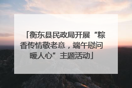 衡东县民政局开展“粽香传情敬老意，端午慰问暖人心”主题活动