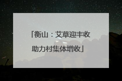 衡山：艾草迎丰收 助力村集体增收