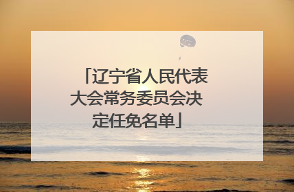 辽宁省人民代表大会常务委员会决定任免名单