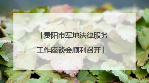 贵阳市军地法律服务工作座谈会顺利召开
