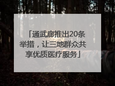 通武廊推出20条举措，让三地群众共享优质医疗服务