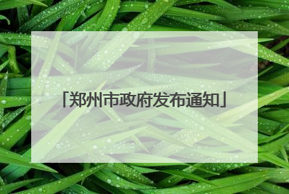 郑州市政府发布通知