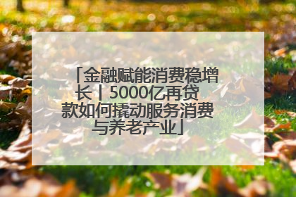 金融赋能消费稳增长丨5000亿再贷款如何撬动服务消费与养老产业