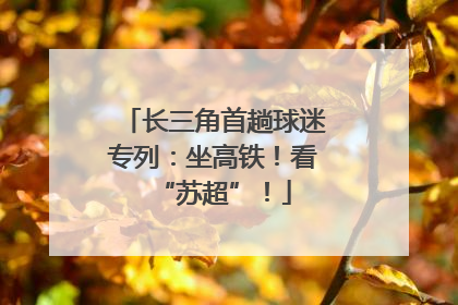 长三角首趟球迷专列：坐高铁！看“苏超”！