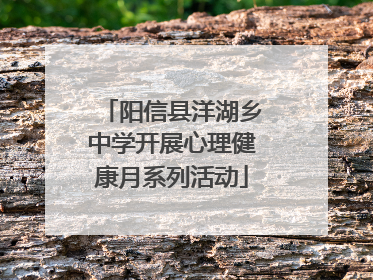 阳信县洋湖乡中学开展心理健康月系列活动
