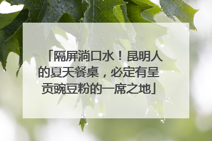 隔屏淌口水！昆明人的夏天餐桌，必定有呈贡豌豆粉的一席之地
