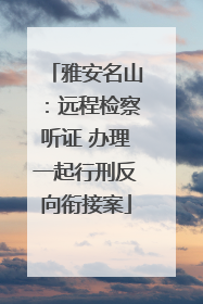 雅安名山：远程检察听证 办理一起行刑反向衔接案
