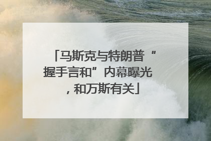 马斯克与特朗普“握手言和”内幕曝光，和万斯有关