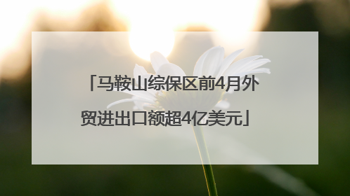 马鞍山综保区前4月外贸进出口额超4亿美元