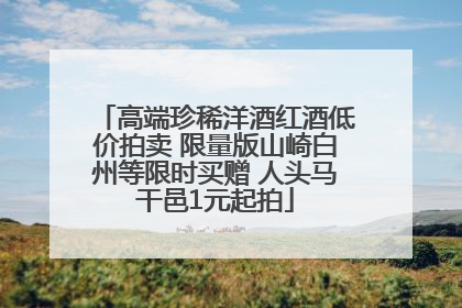 高端珍稀洋酒红酒低价拍卖 限量版山崎白州等限时买赠 人头马干邑1元起拍