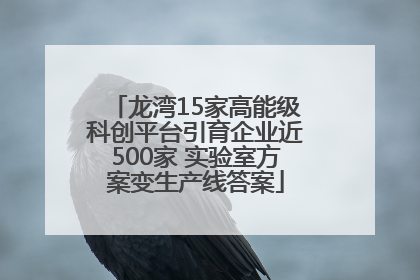 龙湾15家高能级科创平台引育企业近500家 实验室方案变生产线答案