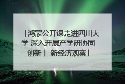 鸿蒙公开课走进四川大学 深入开展产学研协同创新丨 新经济观察