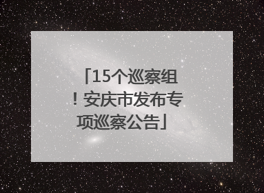 15个巡察组！安庆市发布专项巡察公告