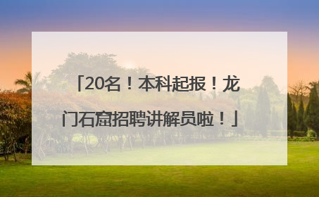 20名！本科起报！龙门石窟招聘讲解员啦！